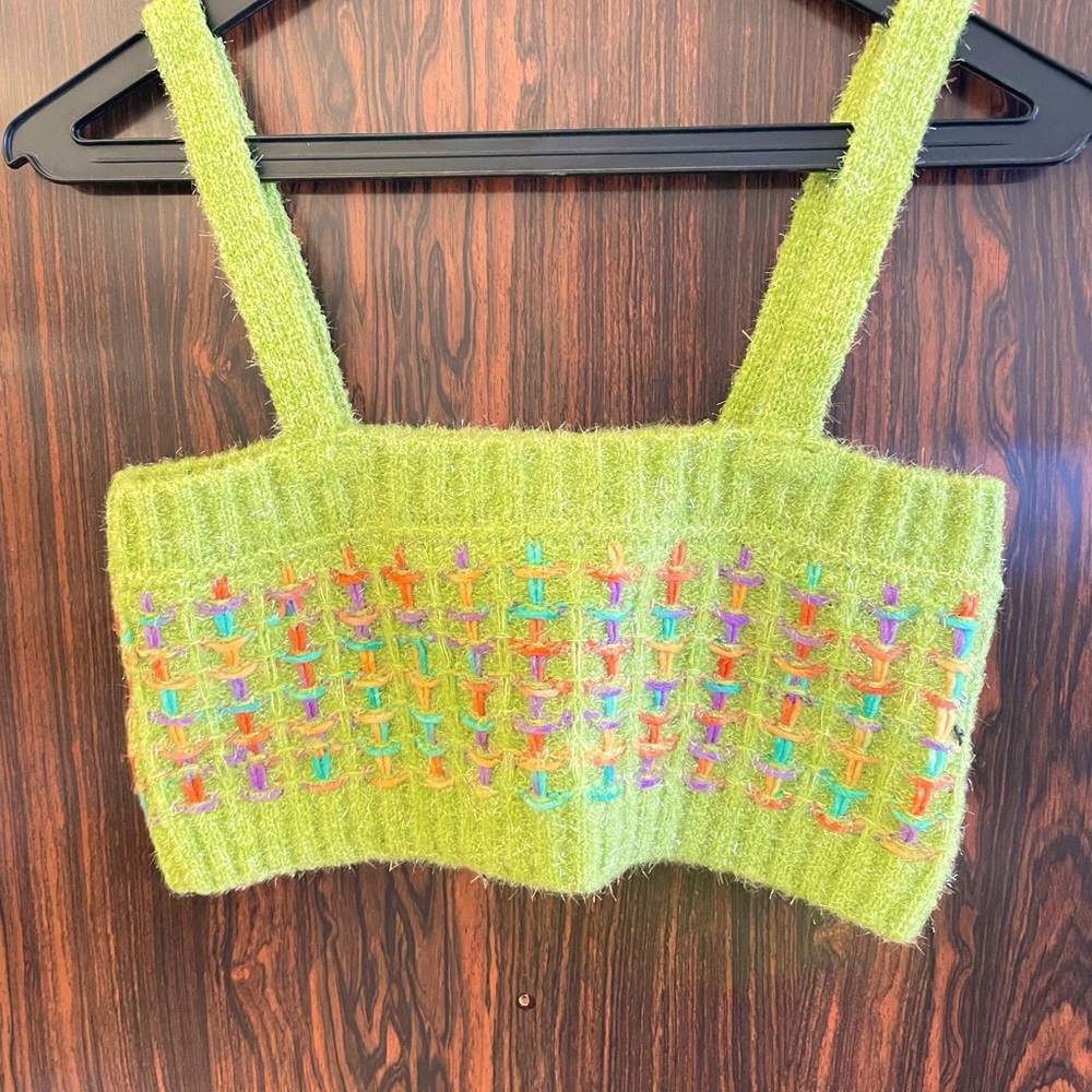 Summer-camp green knot tank top (unused)